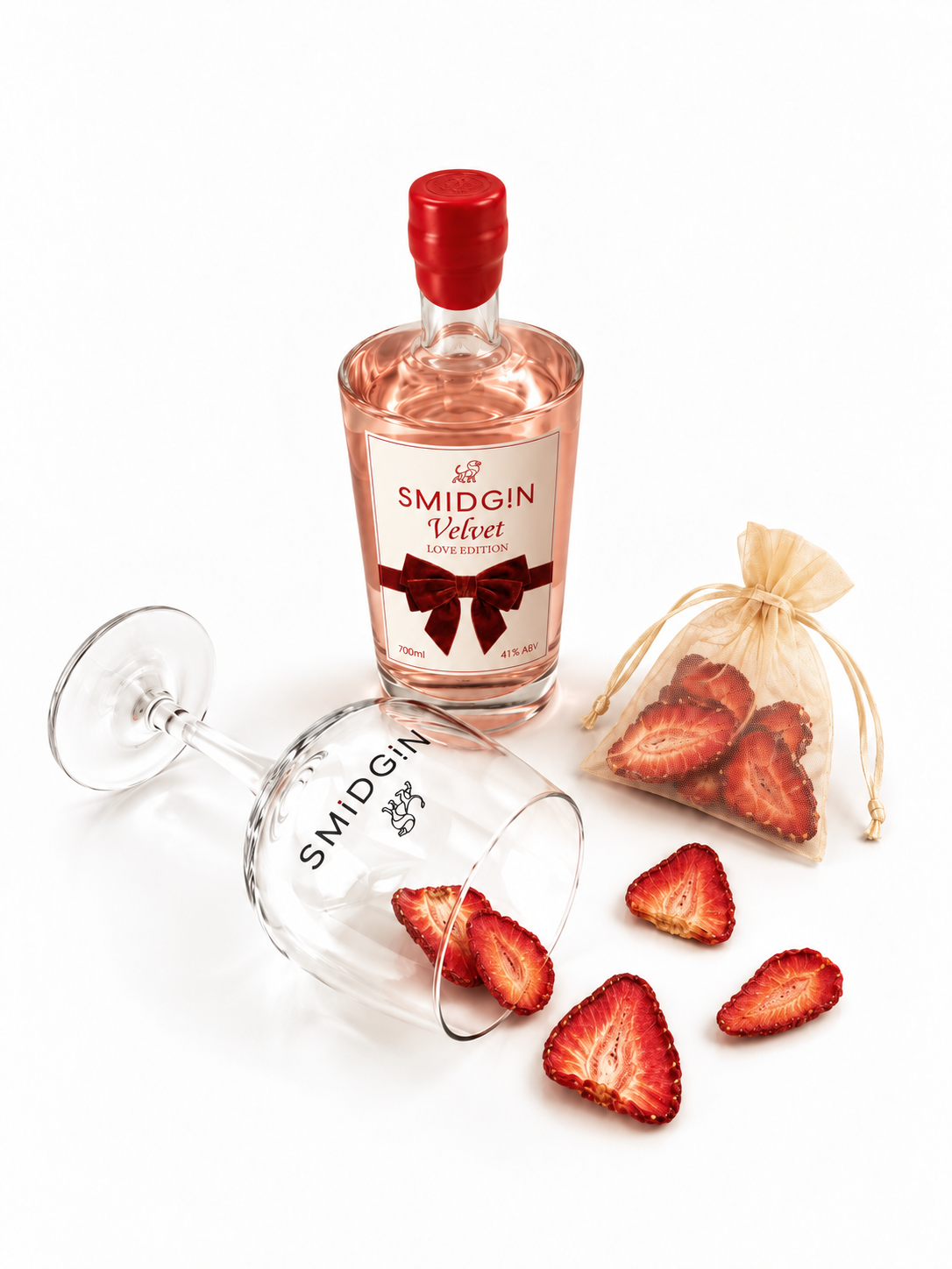 Smidgin Love 700ml & branded glass