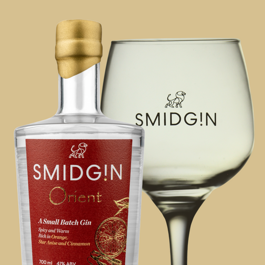 Smidgin Orient 700ml & branded glass