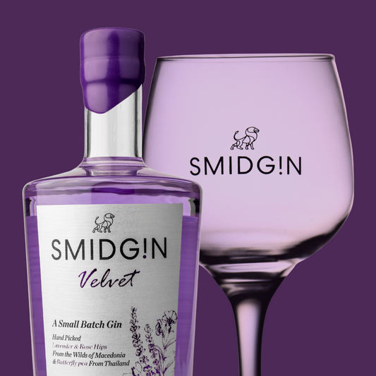 Smidgin Velvet 700ml & branded glass