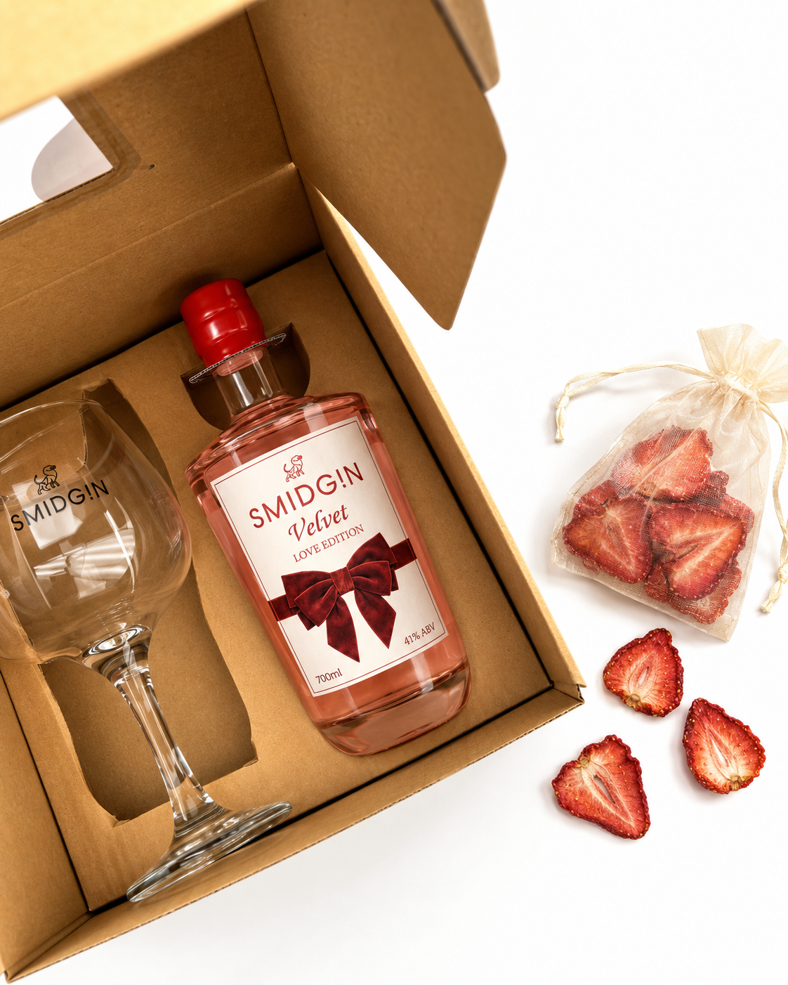 Smidgin Love 700ml & branded glass